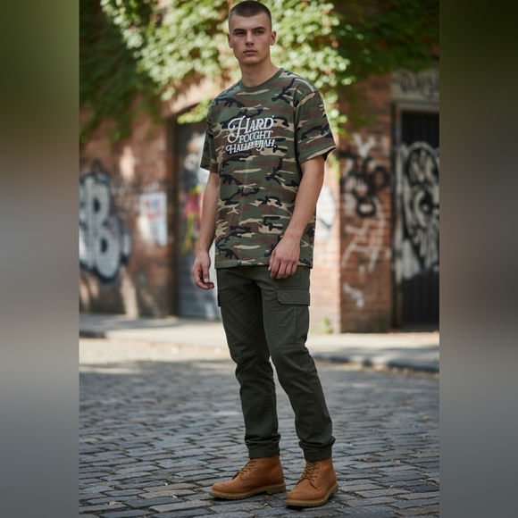 Hard Fought Hallelujah Camouflage Men's T-Shirt - Picture 2 of 5